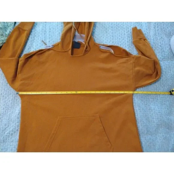 Nike Just Do It Mustard Cold Shoulder Nwot Medium Hoodie - Picture 13 of 15